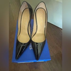 Stuart Weitzman 105 Black Patent Leather Pumps Size 9.5